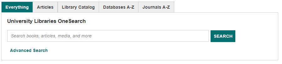 Screenshot of OneSearch search interface