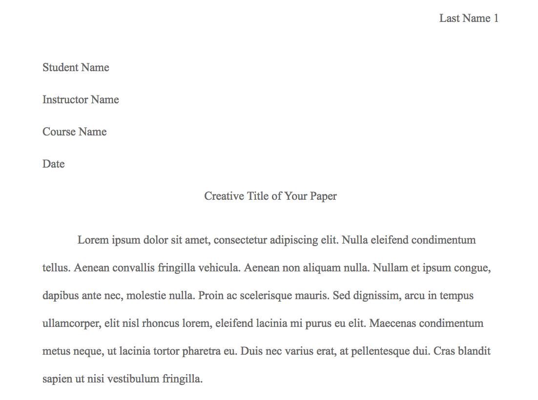 Screenshot showing an example of an MLA-style document